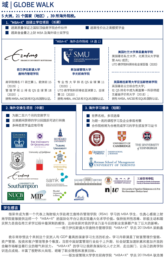 2022年上海財經大學MBA/EMBA招生簡章